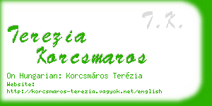 terezia korcsmaros business card