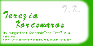 terezia korcsmaros business card